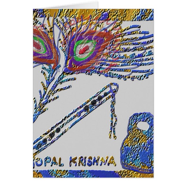 Pfau-Feder und Flöte - Hase Krishna (Vorne)