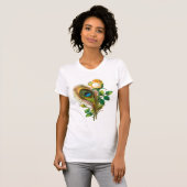 Pfau-Feder und Rose T-Shirt (Vorne ganz)