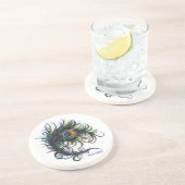 Pfau-Feder-Untersetzer Sandstein Untersetzer (Seite)