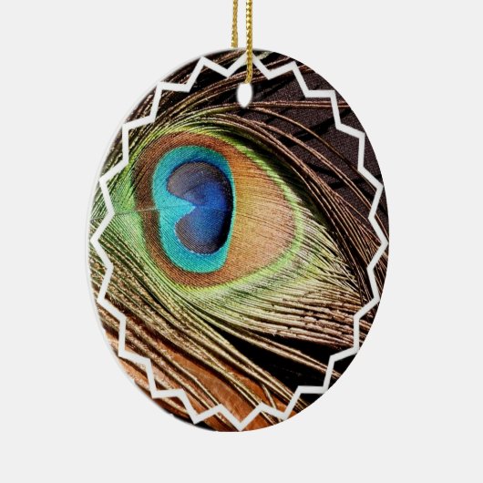 Pfau-Feder-Verzierung Keramik Ornament (Rechts)