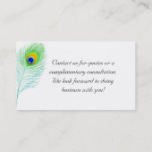 Pfau-Feder-Visitenkarte Visitenkarte (Rückseite)