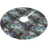 Pfau-Feder-Weihnachten Polyester Weihnachtsbaumdecke (Schrägansicht)