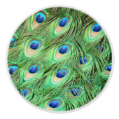 Pfau-Feder-zieht grünes Vogel-Fach Griffe (Vorderseite)