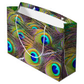 Pfau-Federn 5 Große Geschenktüte (Rückseite Schrägansicht)