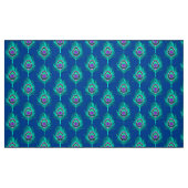 Pfau-Federn, Aqua auf tiefem Kobalt-Blau Stoff (Fat Quarter (45,7 x 55,9 cm))