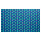 Pfau-Federn, Aqua auf tiefem Kobalt-Blau Stoff (Yard (91,4 cm))