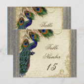Pfau & Federn Formale Hochzeitstischnummern Postkarte (Vorne/Hinten)