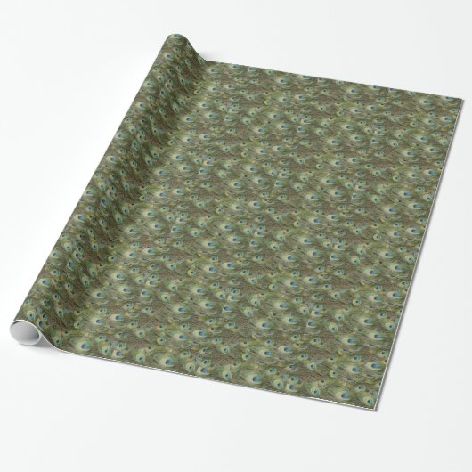Pfau-Federn Geschenkpapier (Ungerollt)
