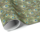 Pfau-Federn Geschenkpapier (Rolleneckpunkt)