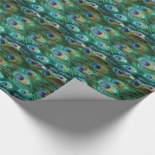 PFAU-FEDERN GESCHENKPAPIER (Ecke)