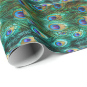 PFAU-FEDERN GESCHENKPAPIER (Rolleneckpunkt)