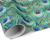 Pfau-Federn Geschenkpapier (Rolleneckpunkt)