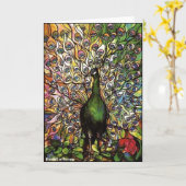 Pfau-Federn Karte (Gelbe Blume)