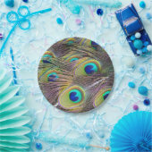 Pfau-Federn Pappteller (Party)