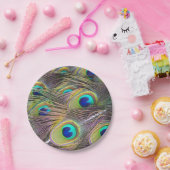 Pfau-Federn Pappteller (Party)