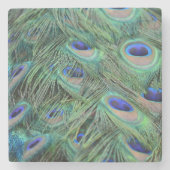 Pfau-Federn Steinuntersetzer (Vorderseite)