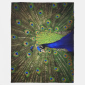 Pfau-Fleece-Decke Fleecedecke (Vorderseite)