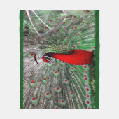 Pfau-Fleece-Decke Fleecedecke (Vorderseite)