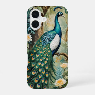 Pfau floral paisley Aquarell iPhone 16 Hülle