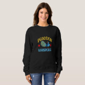Pfau Flüsterer Pfau Bunte Federn Premiu Sweatshirt (Vorne ganz)