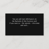 Pfau-Frau D3 - Schönheits-Visitenkarten Visitenkarte (Rückseite)