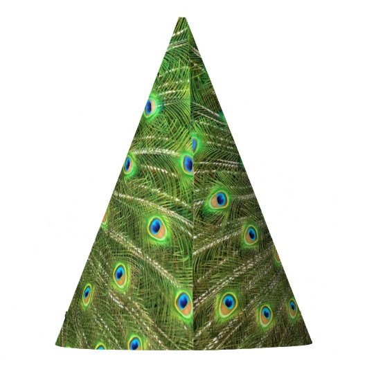 Pfau-Geburtstag Partyhütchen (Rückseite)