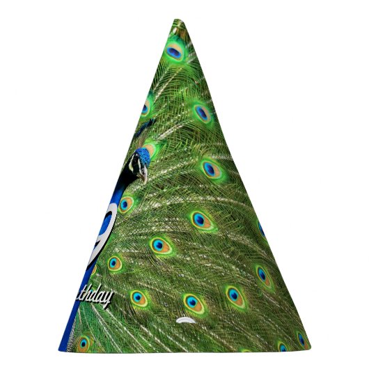 Pfau-Geburtstag Partyhütchen (Rechts)