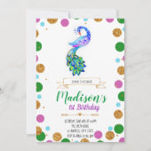 Pfau-Geburtstagsfeier Einladung (Vorderseite)