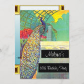 Pfau Geburtstagsparty Einladung (Vorne/Hinten)