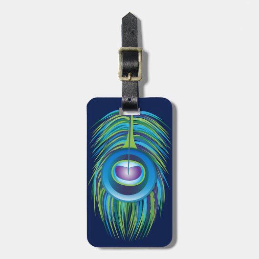 Pfau-Gepäckanhänger Gepäckanhänger (Vorderseite vertikal)