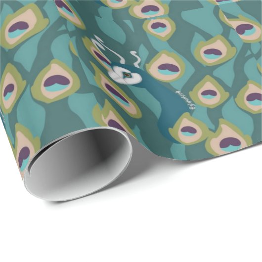 Pfau Geschenkpapier (Rolleneckpunkt)