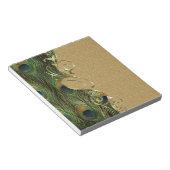 Pfau Goldene Swirling-Ornament-Vorlage Notizblock (angewinkelt)