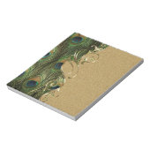 Pfau Goldene Swirling-Ornament-Vorlage Notizblock (Rotiert)