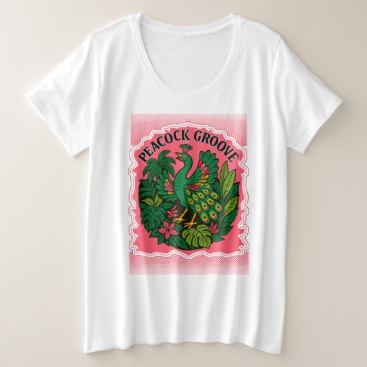 Pfau Große Größe T-Shirt (Design vorne)