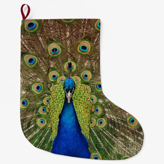 Pfau Großer Weihnachtsstrumpf (Vorderseite)