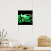 PFau ,grün grau schwarz Poster (Küche)