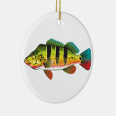 Pfau-helle OzeanGamefishbass-illustration Keramik Ornament (Rechts)