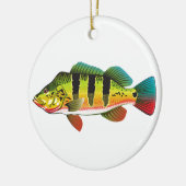 Pfau-helle OzeanGamefishbass-illustration Keramik Ornament (Links)