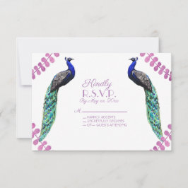 Pfau-Hochzeit R.S.V.P. Dankeskarte