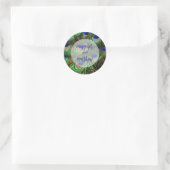 Pfau-Hochzeit Runder Aufkleber (Tasche)