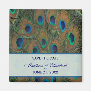 Pfau-Hochzeit Save The Date Magnet