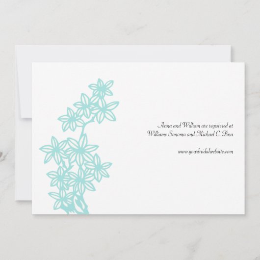 Pfau-Hochzeits-Einladung Einladung (Rückseite)