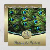 Pfau-Hochzeits-Einladungen Einladung (Vorne/Hinten)