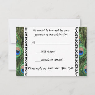 Pfau-Hochzeits-RSVP RSVP Karte
