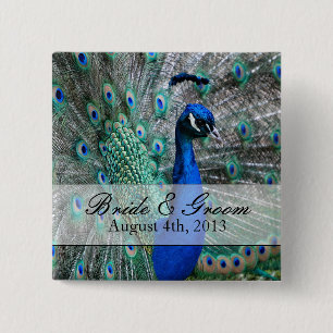 Pfau-Hochzeits-Thema 1 Button