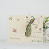 Pfau-Hochzeitsprogramm (Stehend Vorderseite)