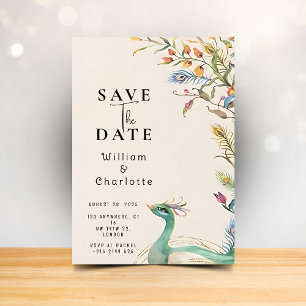 Pfau Hochzeitstermin, Hochzeitseinladung Einladung