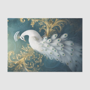 Pfau Hübsche, weiße Federkaskade Seidenpapier