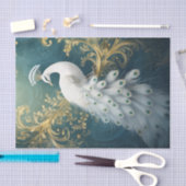 Pfau Hübsche, weiße Federkaskade Seidenpapier (Handwerk)