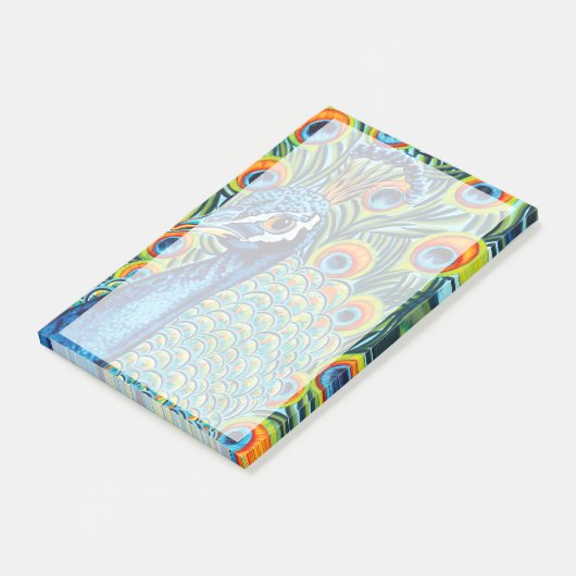 Pfau I Post-it Klebezettel (angewinkelt)